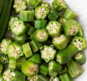 Sliced green okra
