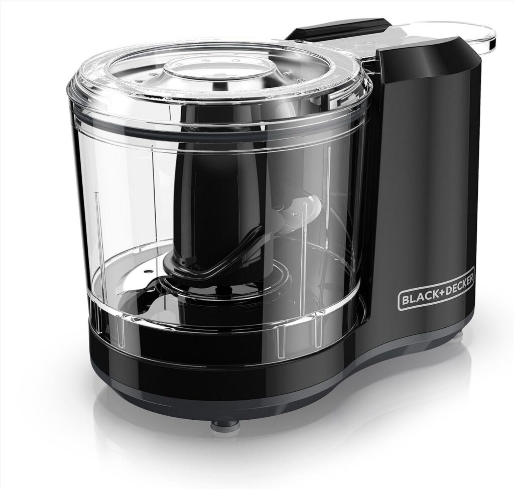BLACK+DECKER 1.5-Cup Electric Food Chopper, in black on white background