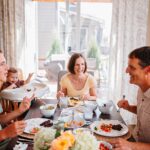 Ann Kent and her family at the dinner table