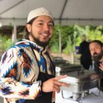 Chef Jeremy Thunderbird at a buffet station