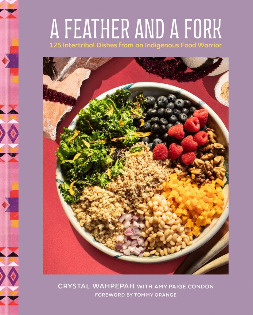 The book cover of A Feather and a Fork by Crystal Wahpepah