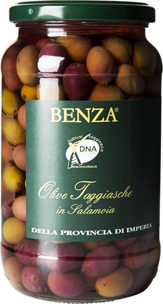a jar of Taggiasca olives from Liguria