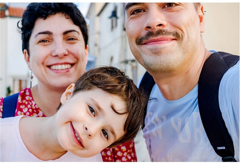 Giulia with her husband, Tommaso, and her daughter, Livia