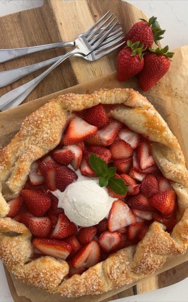 Strawberry galette a la mode