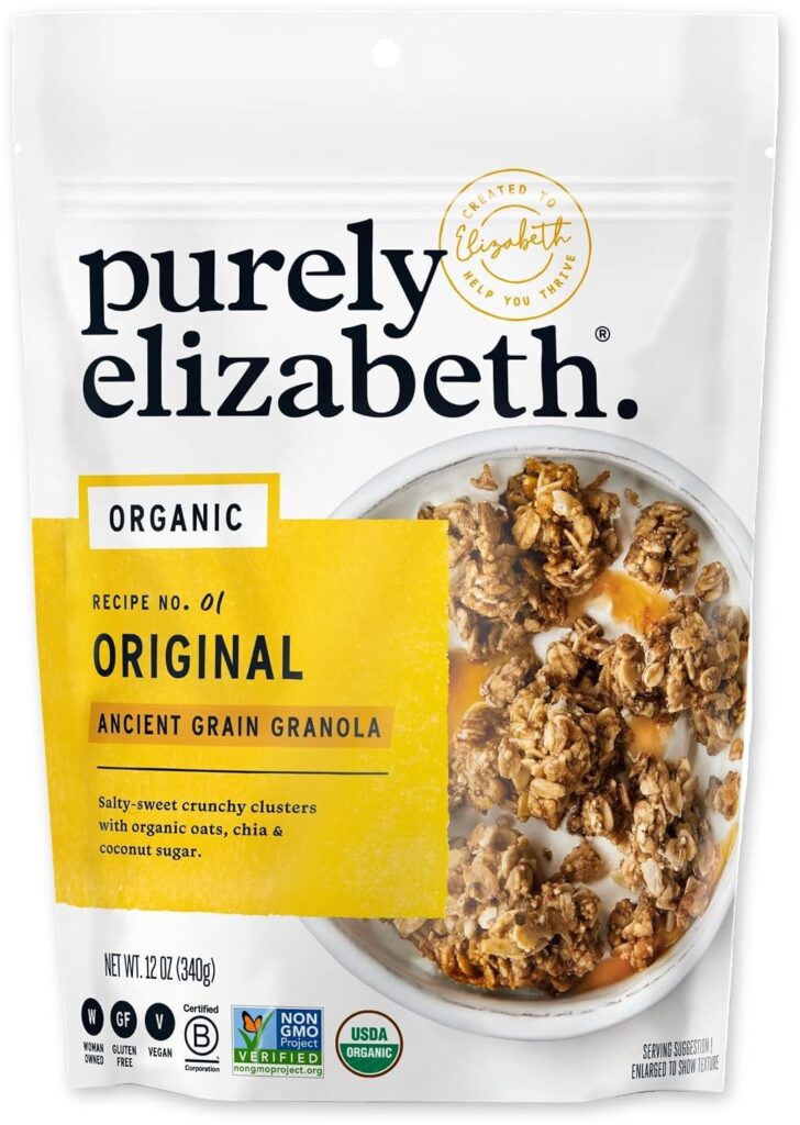 a bag of Purely Elizabeth, Organic Original, Ancient Grain Granola- original flavor