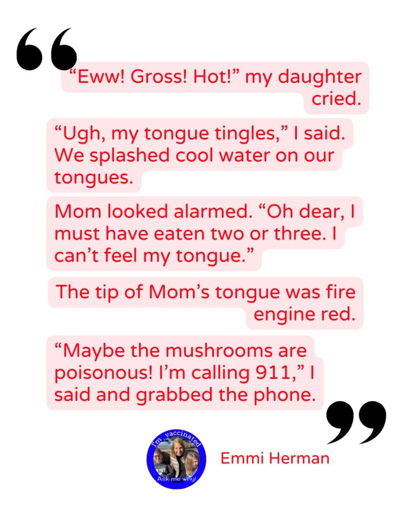 Quote card from Emmi Herman’s ‘Mom Almost Killed Us!’