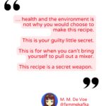 Quote card from M. M. De Voe’s guilty secret poppy seed chicken story