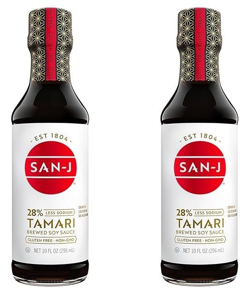 Two bottles of San-J reduced sodium tamari