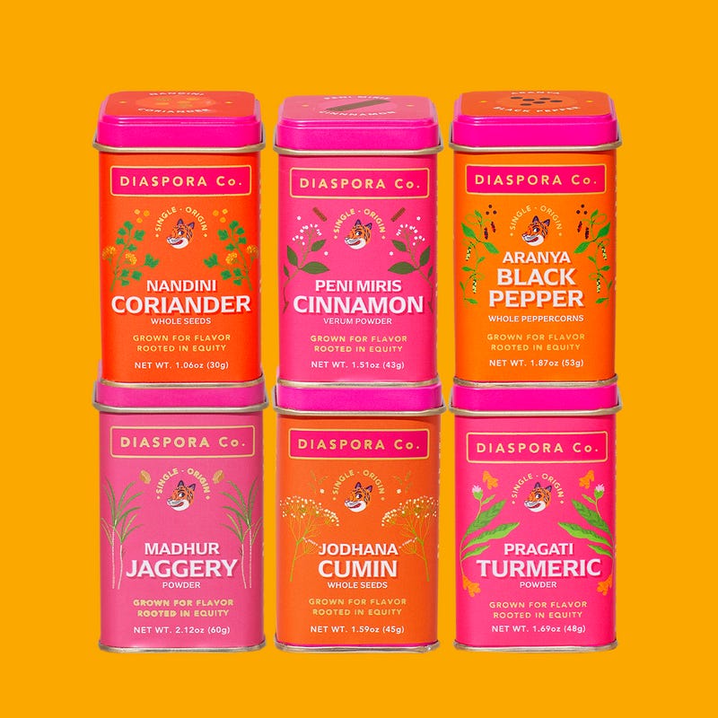 The Pantry Refresh - six spice tins by Diaspora Co.